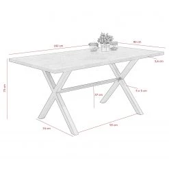 Red Living Table Selka - Imitation béton / Noir -Meubles de salle à manger Soldes Magasin 1000343833 220406 500 SKETCH DETAILS P000000001000343833 sketch