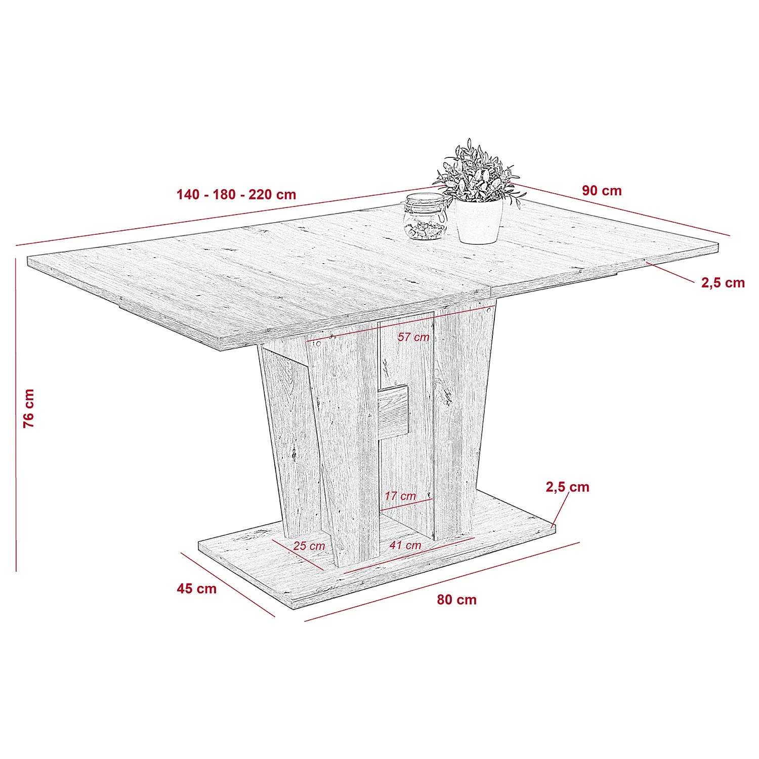 Naturoo Table Takio - Imitation chêne de Sonoma 5 Naturoo Table Takio - Imitation chêne de Sonoma – Image 5