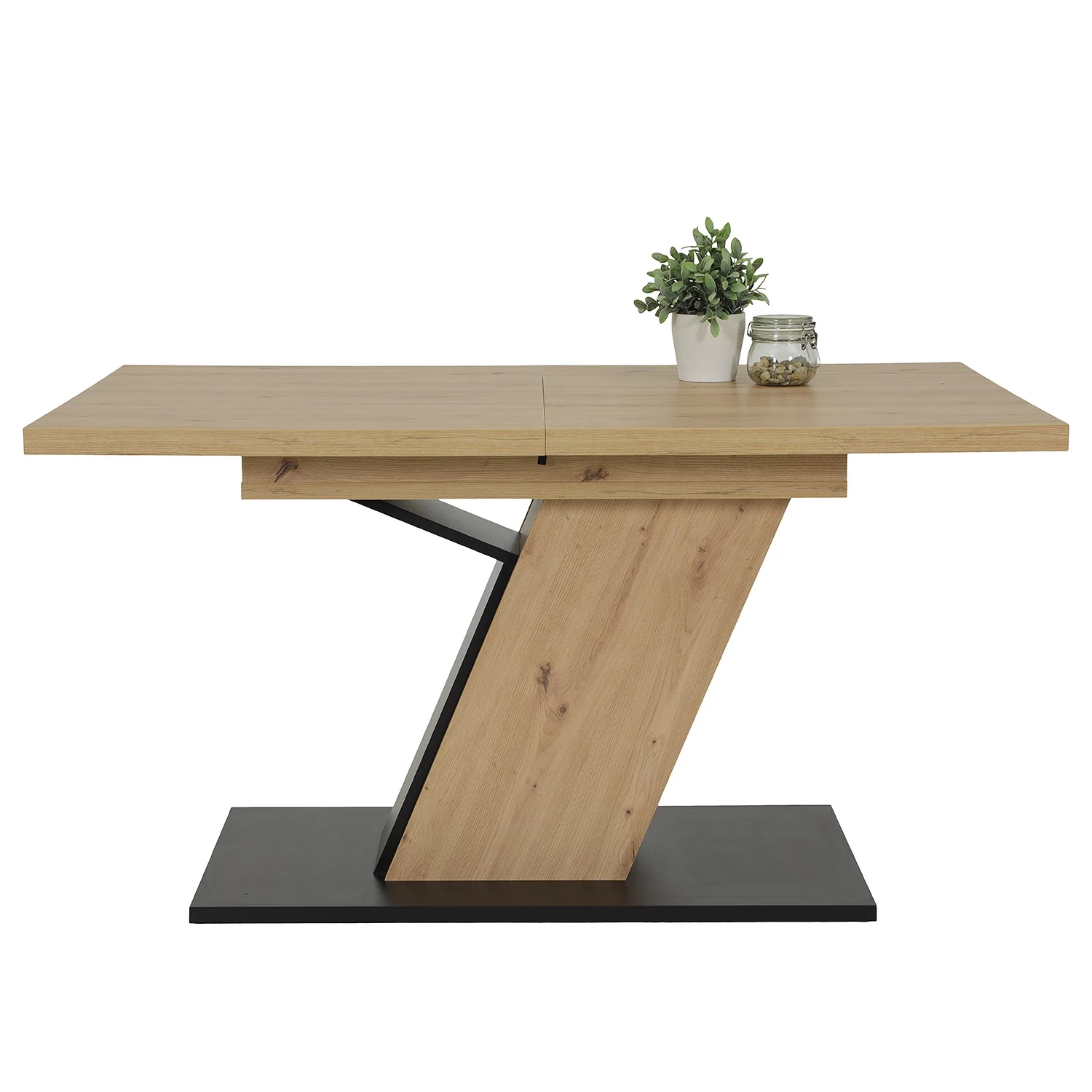 Loftscape Salle à manger Vallen (7 éléments) - (Extensible) Anthracite / Imitation chêne artisan 5 Loftscape Salle à manger Vallen (7 éléments) - (Extensible) Anthracite / Imitation chêne artisan – Image 5
