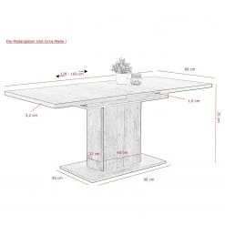 Loftscape Salle à manger Verona (7 éléments) - (Extensible) Anthracite / Imitation bois ancien -Meubles de salle à manger Soldes Magasin 1000343890 220407 500 SKETCH DETAILS P000000001000343890 sketch