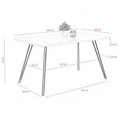 Loftscape Salle à manger Wilora (5 éléments) - Gris / Blanc brillant 20 Loftscape Salle à manger Wilora (5 éléments) - Gris / Blanc brillant -Meubles de salle à manger Soldes Magasin 1000343894 220407 500 SKETCH DETAILS P000000001000343894 sketch