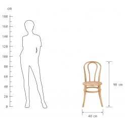Butlers Chaises WIENER MELANGE (lot de 4) - Bois d’orme / Rotin - Naturel -Meubles de salle à manger Soldes Magasin 1000344072 220406 500 SKETCH DETAILS P000000001000344072 sketch