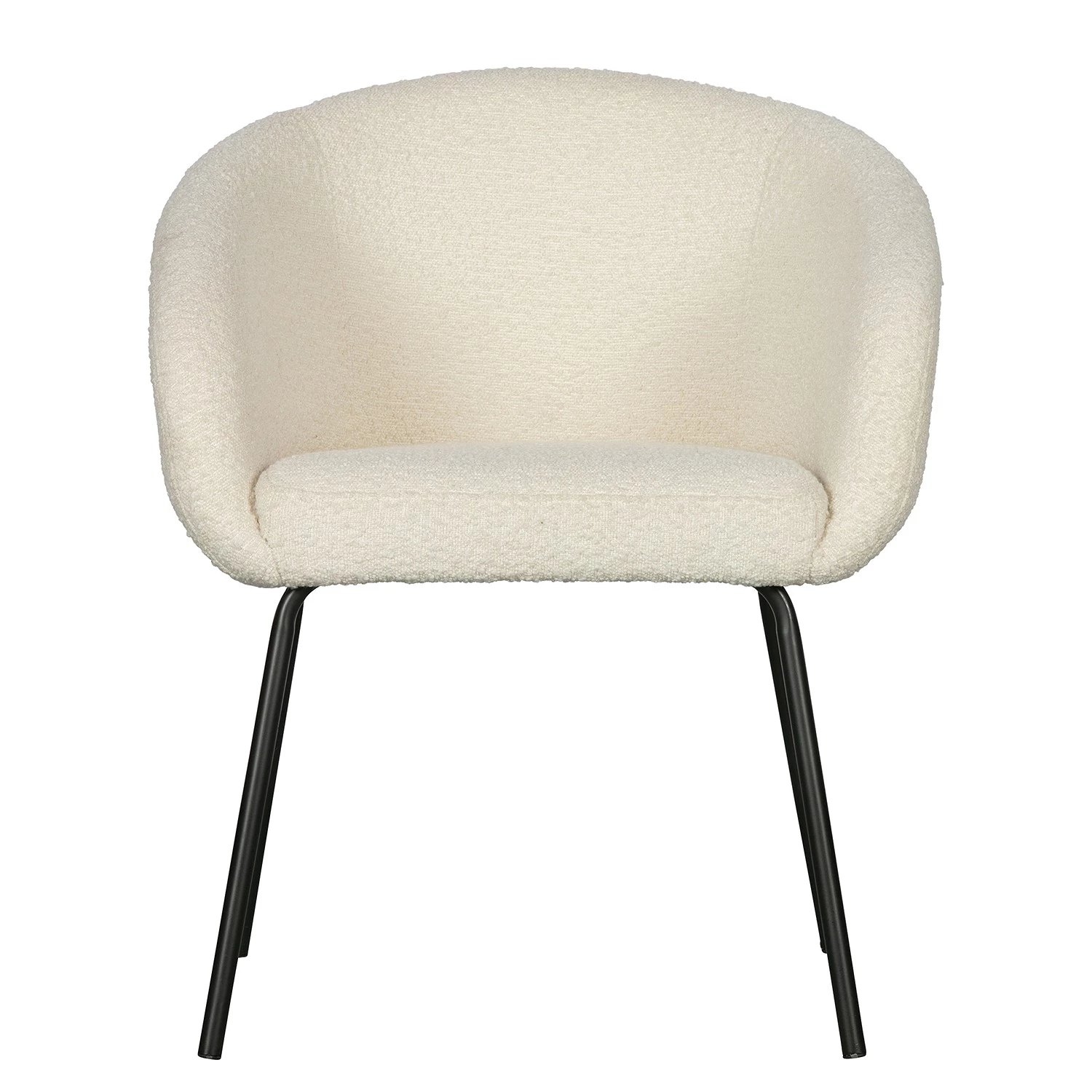 Loftscape Chaises à accoudoirs Pangolo (lot de 2) - Bouclé / Acier - Blanc / Noir 2 Loftscape Chaises à accoudoirs Pangolo (lot de 2) - Bouclé / Acier - Blanc / Noir – Image 2