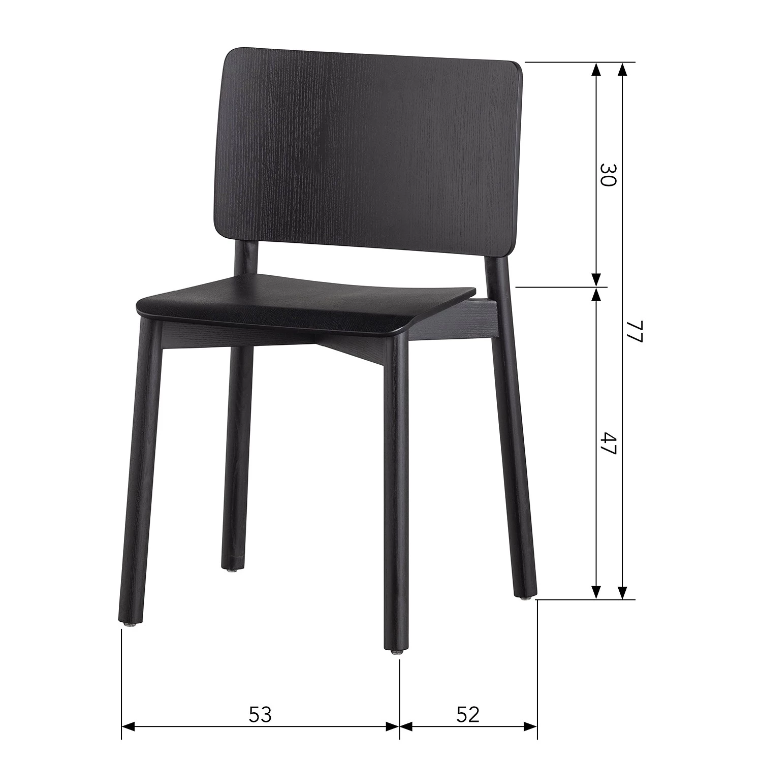 Loftscape Chaises Priscilla (lot de 2) - Frêne foncé 10 Loftscape Chaises Priscilla (lot de 2) - Frêne foncé – Image 10