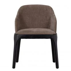 Loftscape Chaise à accoudoirs Valdes - Tissu / Hévéa massif - Taupe / Noir -Meubles de salle à manger Soldes Magasin 1000344501 220414 030 DETAILS P000000001000344501