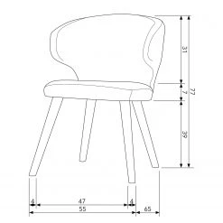 Loftscape Chaises capitonnées Pilate (lot de 2) - Gris 17 Loftscape Chaises capitonnées Pilate (lot de 2) - Gris -Meubles de salle à manger Soldes Magasin 1000344507 220414 500 SKETCH DETAILS P000000001000344507 sketch