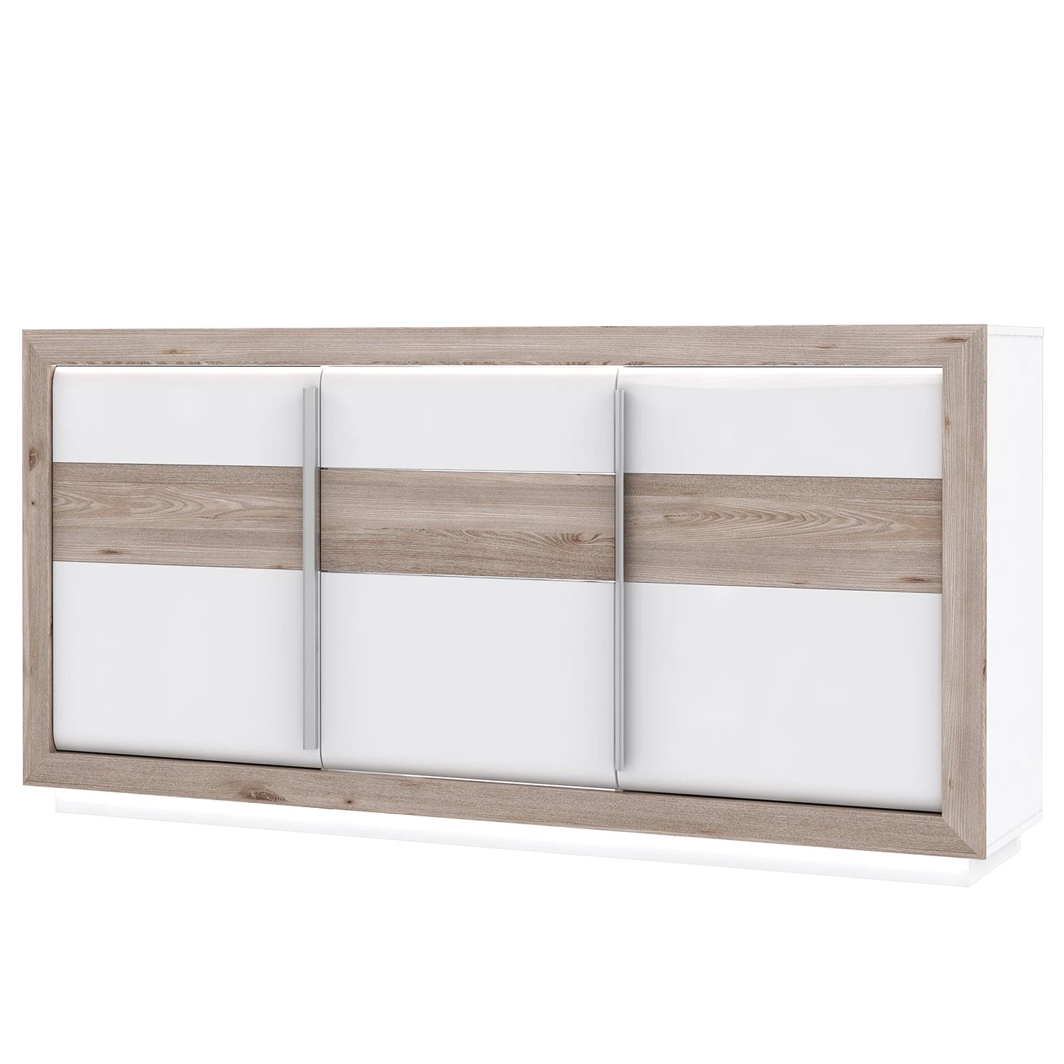 Loftscape Buffet Wilander - Éclairage inclus - Blanc brillant / Imitation chêne Nelson 1 Loftscape Buffet Wilander - Éclairage inclus - Blanc brillant / Imitation chêne Nelson