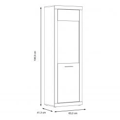 Loftscape Vitrine Vetras - Blanc brillant / Imitation béton -Meubles de salle à manger Soldes Magasin 1000344669 220414 500 SKETCH DETAILS P000000001000344669 sketch