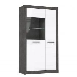 Loftscape Vitrine Vetras - Blanc brillant / Imitation béton