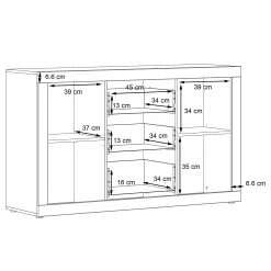 Loftscape Buffet Vetras - Blanc brillant / Imitation béton -Meubles de salle à manger Soldes Magasin 1000344673 220414 501 SKETCH DETAILS P000000001000344673 sketch