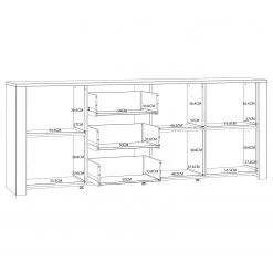 Ridgevalley Buffet Vassia II - Imitation chêne Navy / Imitation chêne Riviera -Meubles de salle à manger Soldes Magasin 1000344683 220414 501 SKETCH DETAILS P000000001000344683 sketch