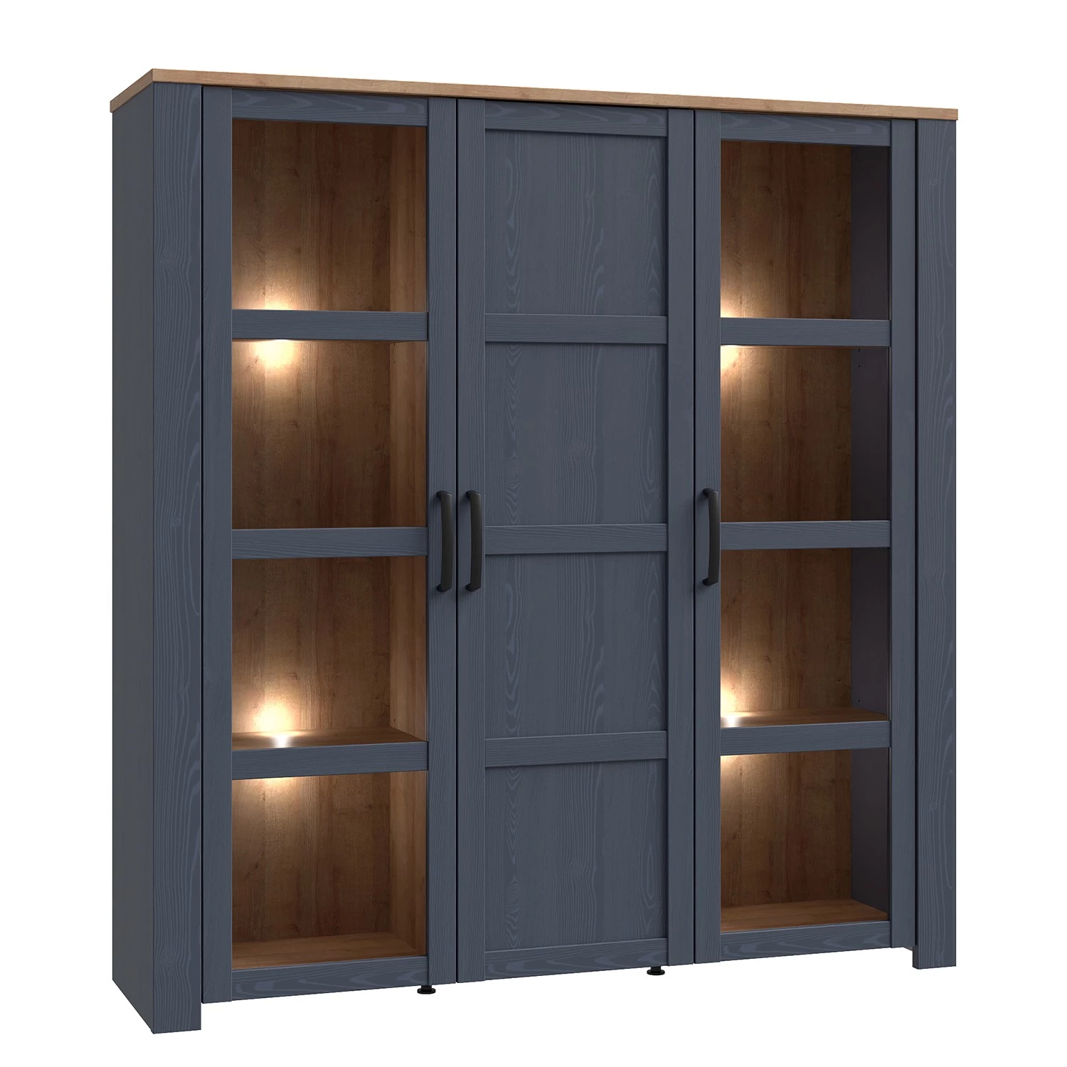 Ridgevalley Vitrine Vassia II - Imitation chêne Navy / Imitation chêne Riviera 1 Ridgevalley Vitrine Vassia II - Imitation chêne Navy / Imitation chêne Riviera