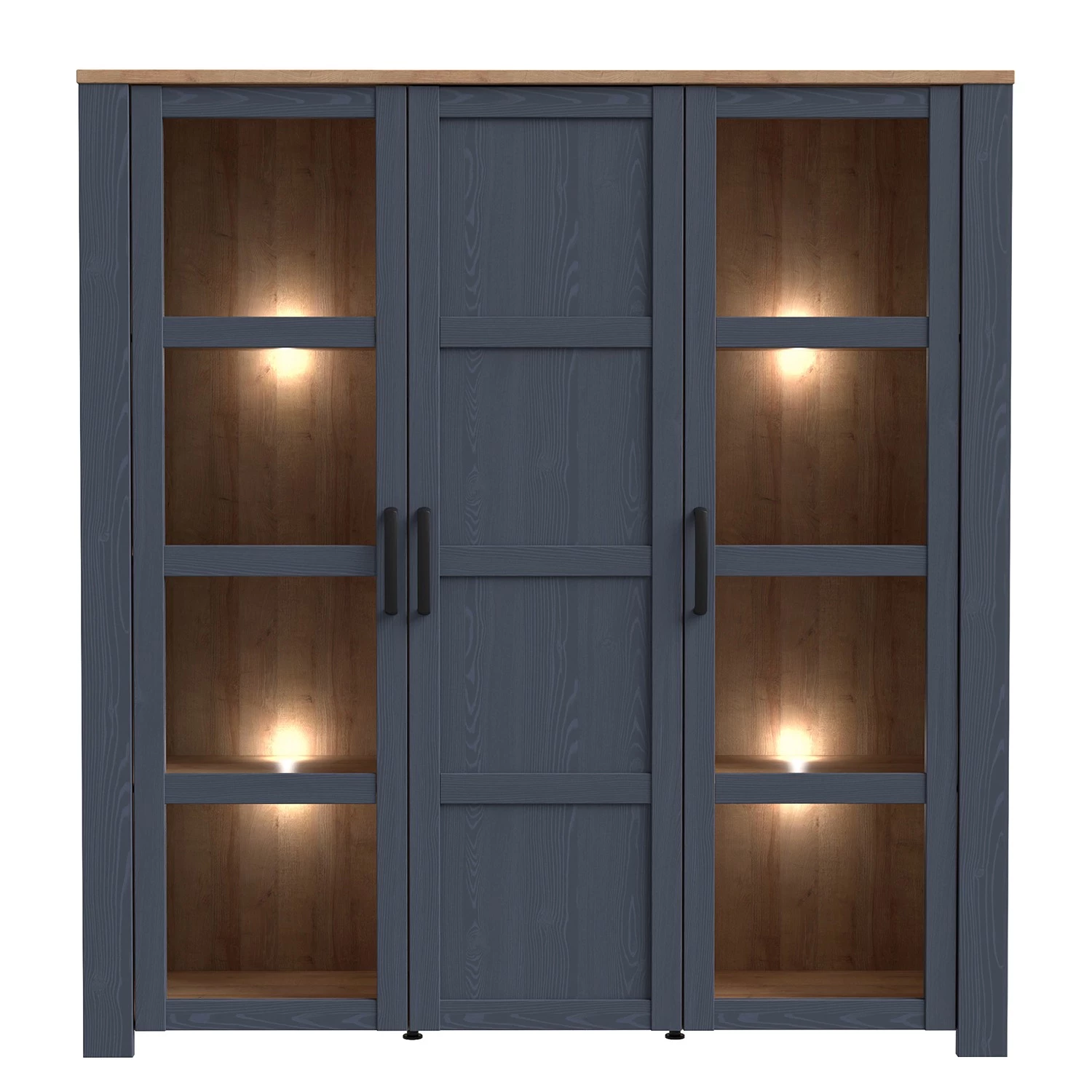 Ridgevalley Vitrine Vassia II - Imitation chêne Navy / Imitation chêne Riviera 6 Ridgevalley Vitrine Vassia II - Imitation chêne Navy / Imitation chêne Riviera – Image 6