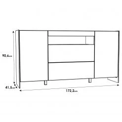 Loftscape Buffet Urban I - Éclairage Éclairage - Blanc / Imitation chêne gris 12 Loftscape Buffet Urban I - Éclairage Éclairage - Blanc / Imitation chêne gris -Meubles de salle à manger Soldes Magasin 1000344691 220414 500 SKETCH DETAILS P000000001000344691 sketch
