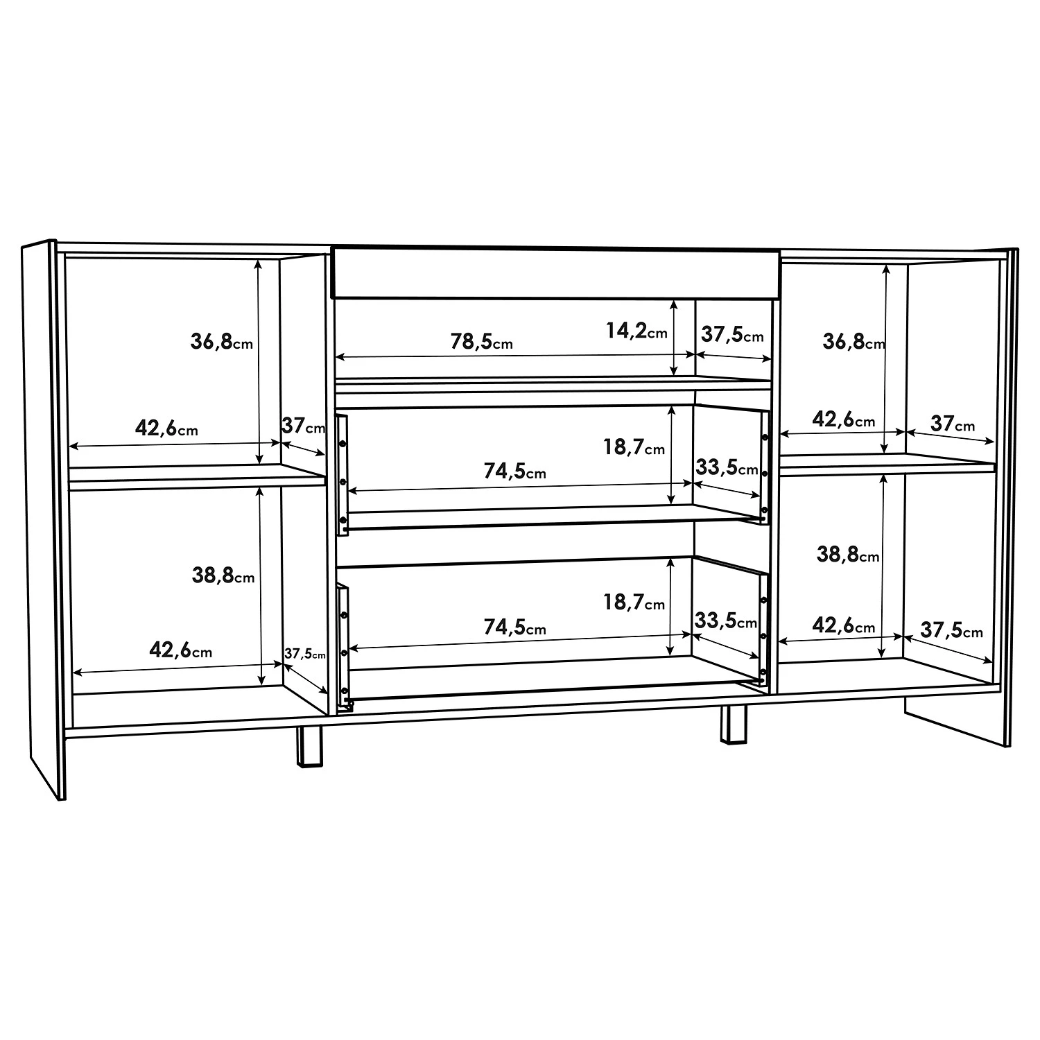 Loftscape Buffet Urban I - Éclairage Éclairage - Blanc / Imitation chêne gris 7 Loftscape Buffet Urban I - Éclairage Éclairage - Blanc / Imitation chêne gris – Image 7