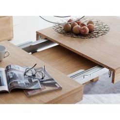 Naturoo Table Tarent - (Extensible) Partiellement en chêne Bianco massif -Meubles de salle à manger Soldes Magasin 1000344926 220413 031 DETAILS P000000001000344926