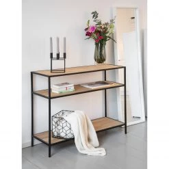 WENKO Console Geo - Bambou massif / Métal - Bambou / Noir -Meubles de salle à manger Soldes Magasin 1000345613 220412 021 MOOD DETAILS P000000001000345613 mood