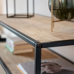 WENKO Console Geo - Bambou massif / Métal - Bambou / Noir -Meubles de salle à manger Soldes Magasin 1000345613 220412 022 MOOD DETAILS P000000001000345613 mood