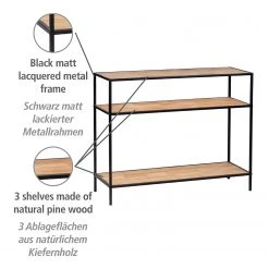 WENKO Console Geo - Bambou massif / Métal - Bambou / Noir -Meubles de salle à manger Soldes Magasin 1000345613 220412 050 DETAILS P000000001000345613