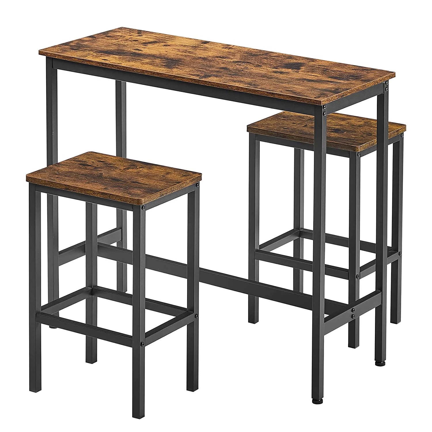 Red Living Ensemble de bar Sintang (3 éléments) - Imitation bois recyclé / Noir 7 Red Living Ensemble de bar Sintang (3 éléments) - Imitation bois recyclé / Noir – Image 7