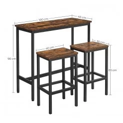 Red Living Ensemble de bar Sintang (3 éléments) - Imitation bois recyclé / Noir 19 Red Living Ensemble de bar Sintang (3 éléments) - Imitation bois recyclé / Noir -Meubles de salle à manger Soldes Magasin 1000347217 220513 500 SKETCH DETAILS P000000001000347217 sketch