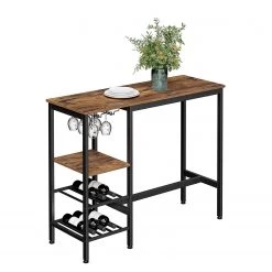 Red Living Table haute Vilhena - Imitation bois recyclé / Noir -Meubles de salle à manger Soldes Magasin 1000347219 220513 030 DETAILS P000000001000347219