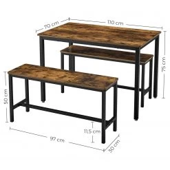 Red Living Salle à manger Pilbara (3 éléments) - Imitation bois recyclé / Noir 15 Red Living Salle à manger Pilbara (3 éléments) - Imitation bois recyclé / Noir -Meubles de salle à manger Soldes Magasin 1000347220 220513 500 SKETCH DETAILS P000000001000347220 sketch