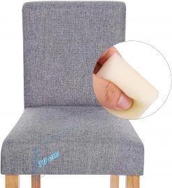 Red Living Chaises de bar Tullah (lot de 2) - Tissu / Hévéa massif et fer - Gris / Hévéa et argenté -Meubles de salle à manger Soldes Magasin 1000347232 220513 030 DETAILS P000000001000347232