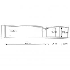 Loftscape Étagère murale Pesaro - Imitation chêne artisan / Noir -Meubles de salle à manger Soldes Magasin 1000348097 220603 501 SKETCH DETAILS P000000001000348097 sketch