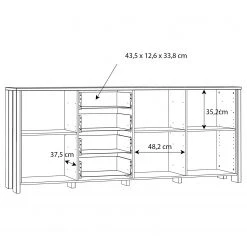 Loftscape Enfilade Ravenswood II - Imitation bois recyclé / Anthracite -Meubles de salle à manger Soldes Magasin 1000348107 220603 501 SKETCH DETAILS P000000001000348107 sketch