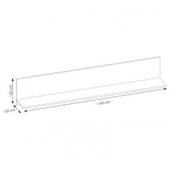 Ridgevalley Tablette murale Shutter - Imitation pin blanc -Meubles de salle à manger Soldes Magasin 1000348667 220505 500 SKETCH DETAILS P000000001000348667 sketch