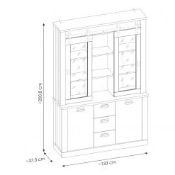 Ridgevalley Vaisselier Shutter II - Imitation pin blanc 14 Ridgevalley Vaisselier Shutter II - Imitation pin blanc -Meubles de salle à manger Soldes Magasin 1000348682 220505 500 SKETCH DETAILS P000000001000348682 sketch