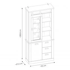 Ridgevalley Vaisselier Shutter I - Imitation chêne 18 Ridgevalley Vaisselier Shutter I - Imitation chêne -Meubles de salle à manger Soldes Magasin 1000348702 220505 500 SKETCH DETAILS P000000001000348702 sketch