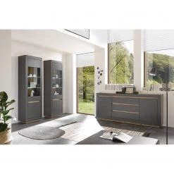 Loftscape Vitrine Accra - Anthracite / Imitation chêne -Meubles de salle à manger Soldes Magasin 1000348816 220506 021 MOOD DETAILS P000000001000348816 mood