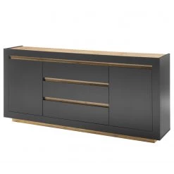 Loftscape Buffet Accra - Anthracite / Imitation chêne