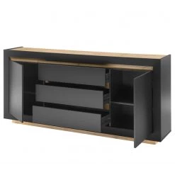 Loftscape Buffet Accra - Anthracite / Imitation chêne -Meubles de salle à manger Soldes Magasin 1000348819 220506 031 DETAILS P000000001000348819