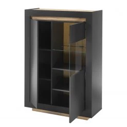 Loftscape Buffet haut Accra - Anthracite / Imitation chêne -Meubles de salle à manger Soldes Magasin 1000348821 220506 031 DETAILS P000000001000348821