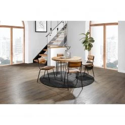 Ars manufacti Chaises de bar Blasdell (lot de 2) - Cuir véritable / Métal - Marron vintage/ Laiton vieilli -Meubles de salle à manger Soldes Magasin 1000352078 220520 023 MOOD DETAILS P000000001000352078 mood