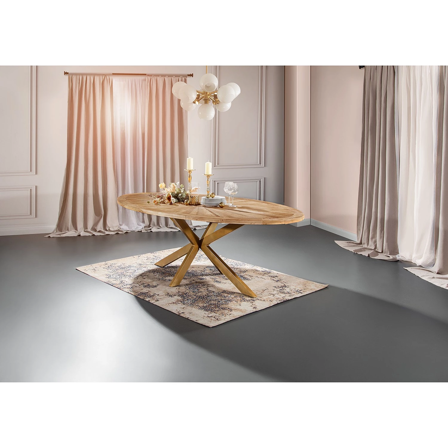 Red Living Table Wallence - Doré 3 Red Living Table Wallence - Doré – Image 3