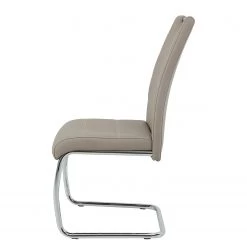Loftscape Chaise cantilever La Paz - Imitation cuir / Métal - Chrome - Cappuccino - Lot de 4 -Meubles de salle à manger Soldes Magasin 1000352382 220610 050 DETAILS P000000001000352382