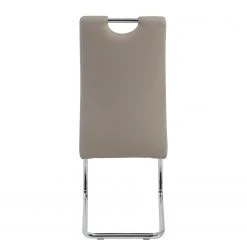 Loftscape Chaise cantilever La Paz - Imitation cuir / Métal - Chrome - Cappuccino - Lot de 4 -Meubles de salle à manger Soldes Magasin 1000352382 220610 070 DETAILS P000000001000352382