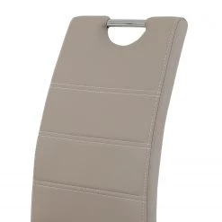 Loftscape Chaise cantilever La Paz - Imitation cuir / Métal - Chrome - Cappuccino - Lot de 4 -Meubles de salle à manger Soldes Magasin 1000352382 220610 080 DETAILS P000000001000352382