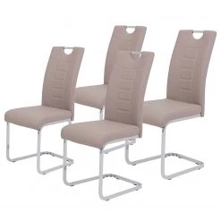 Loftscape Chaise cantilever Festola - Cappuccino - Lot de 4