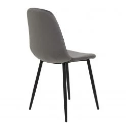 Jack & Alice Chaise Rudine - Microfibre/ Acier - Noir - Gris - Lot de 4 -Meubles de salle à manger Soldes Magasin 1000352405 220610 060 DETAILS P000000001000352405