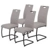 Loftscape Chaise cantilever La Paz III - Tissu / Métal - Noir - Gris - Lot de 4