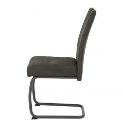 Loftscape Chaise cantilever Frenois - Microfibre / Acier - Anthracite - Lot de 4 -Meubles de salle à manger Soldes Magasin 1000352416 220610 050 DETAILS P000000001000352416