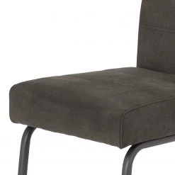 Loftscape Chaise cantilever Frenois - Microfibre / Acier - Anthracite - Lot de 4 -Meubles de salle à manger Soldes Magasin 1000352416 220610 081 DETAILS P000000001000352416