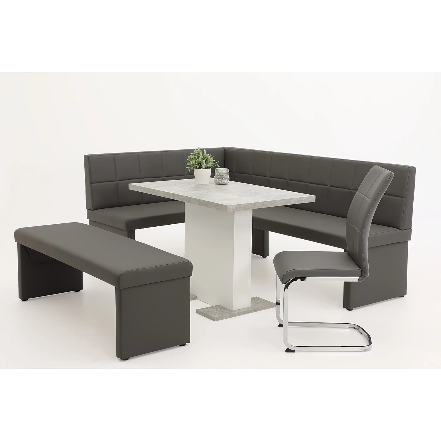 Loftscape Chaise cantilever Mebane - Gris - Lot de 4 2 Loftscape Chaise cantilever Mebane - Gris - Lot de 4 – Image 2