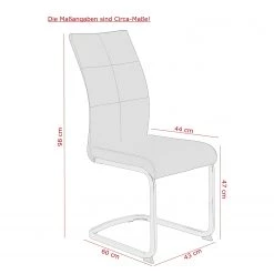 Loftscape Chaise cantilever Mebane - Gris - Lot de 4 21 Loftscape Chaise cantilever Mebane - Gris - Lot de 4 -Meubles de salle à manger Soldes Magasin 1000352422 220610 500 SKETCH DETAILS P000000001000352422 sketch