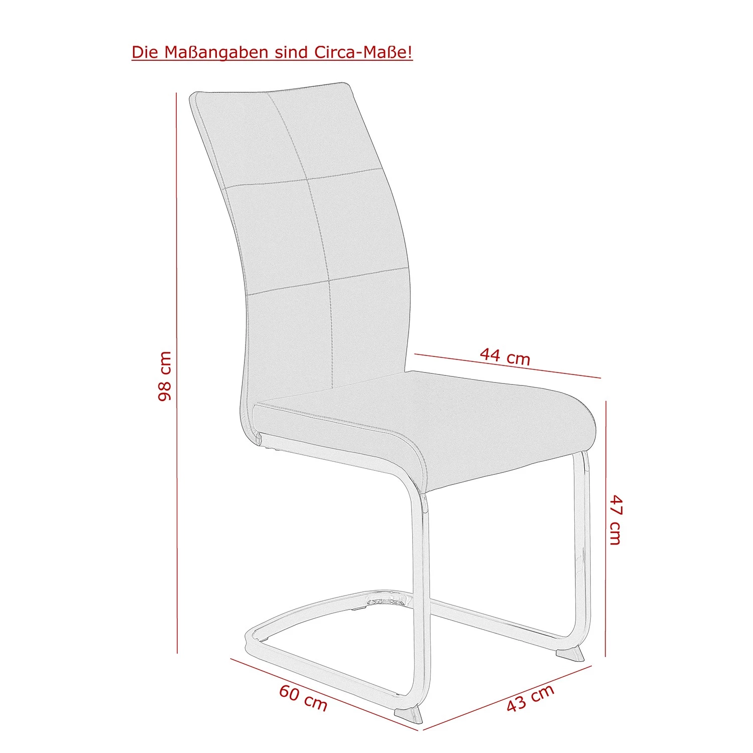 Loftscape Chaise cantilever Mebane - Gris - Lot de 4 11 Loftscape Chaise cantilever Mebane - Gris - Lot de 4 – Image 11